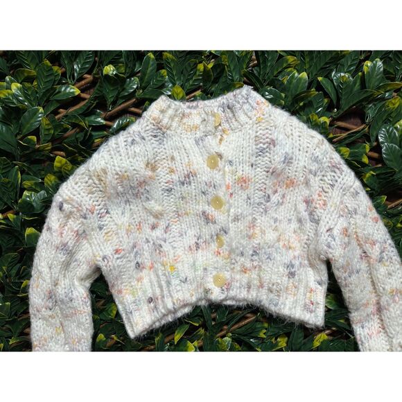 Urban Outfitters Cameron Confetti Cropped Cardigan Knit Button Size XS - Picture 4 of 10